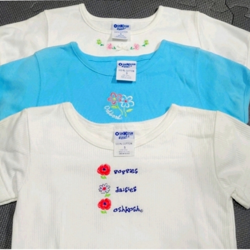 Oshkosh B'gosh (3) Girls Vintage 1980's Tops Size 5 New